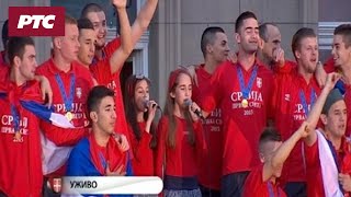 Doček svetskih šampiona - himna Srbije
