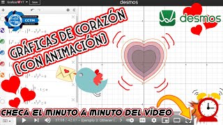 ¿Cómo hacer gráficas de corazón en Desmos? y hacer que el corazón lata (Animación) | ¡Muy fácil!