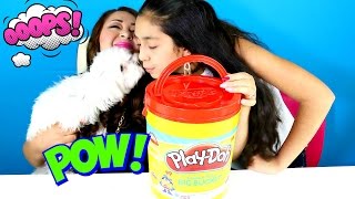 Giant Play Doh Bucket With TOYS!! MBBB Giftems MLP Tsum Tsum Happy Places|B2cutecupcakes