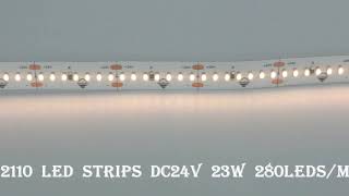 DC24V CRI 90 95  280leds/Meter SMD 2110 led strips HULKLED https://www.HULKLED.com