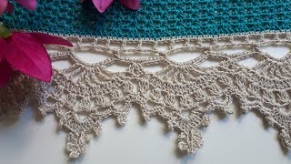 МК Красивая ажурная кружевная кайма крючком для сарафана, платья, юбки, скатерти.