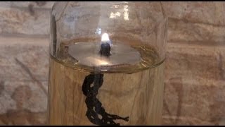 Как сделать свечу на жидком топливе. Время горения 24 часа.