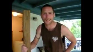 drunk guy gets spanked with big paddle!