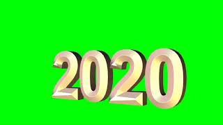 футаж цифра 2020 анимация Footage  figure 2020  3D Happy New Year animation chromakey