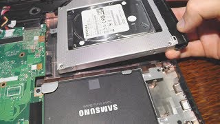 Установка SSD Samsung 860 EVO и перенос HDD в дисковод на ноутбуке Asus X751L + его разборка