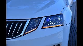 Передние светодиодные фары Шкода Октавия А7 2018-2020 V7 type