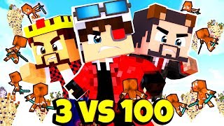 3 ПРОТИВ 100! БЕДВАРС С БОССАМИ! САМЫЙ КРУТОЙ ЗАМЕС! Minecraft BedWars 1vs100
