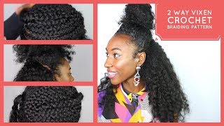 Vixen crochet braids braiding pattern (2 way part)