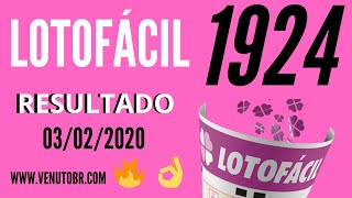 ? Resultado lotofácil 03/02, resultado da lotofácil concurso 1924