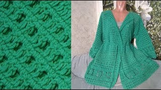 Вяжем длинный кардиган крючком
