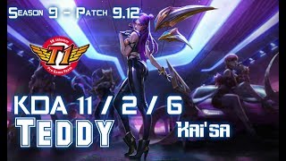 SKT T1 Teddy KAI'SA vs XAYAH ADC - Patch 9.12 KR Ranked