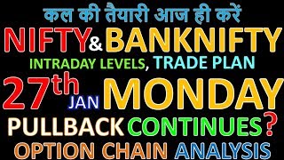 Bank Nifty & Nifty tomorrow 27th January 2020 Daily Chart Analysis SIMPLE ANALYSIS POWERFUL RESULTS
