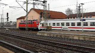 BR 110-200 mit IC Abfart und ICE T Ankunft am Fulda