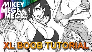 How To Draw BOOBS 3 |F+ CUP BREASTS| IN ANIME MANGA with MIKEYMEGAMEGA