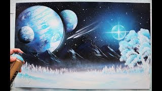 Frozen Forest - Spray Paint ART - by Skech