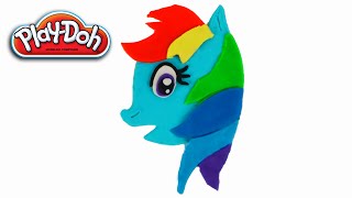♥ My Llittle Pony Play Doh Rainbow Dash Head Pladough Playdo Plastiline Creation