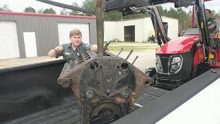 Lovol TB454 Tractor Loading a Detroit 8V71 Block - 48 horsepower