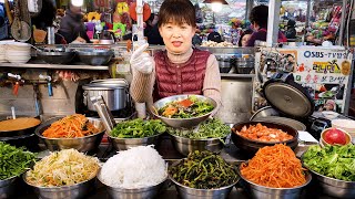 런닝맨 유재석 비빔밥, 광장시장 비빔밥, 김치만두, 고기만두, 만둣국, Korean vegetable bibimbap, Dumplings, Korean street food