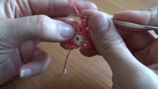 МК как связать цветок Анютины глазки крючком