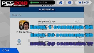 Pes 2018 Mobile | Diego Maradona At Level 1 vs 30 vs 60