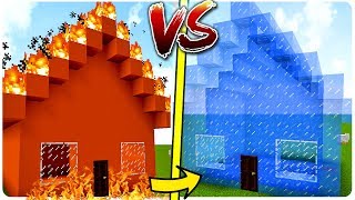 ДОМ ИЗ ОГНЯ ПРОТИВ ДОМА ИЗ ЛЬДА В МАЙНКРАФТ ! БИТВА ДОМОВ | НУБ ПОСТРОИЛ ДОМ | MINECRAFT МУЛЬТИК