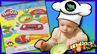 Chef Teagan Cooks some Fish and Eggs on the Play Doh Sizzling Stovetop! Bins Toy Bin