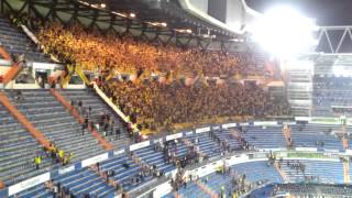 Borussia Dortmund fans celebrating in Santiago Bernabéu Stadium, 30.04.2013