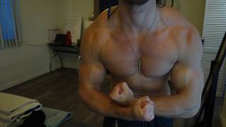 Young Muscle God Flexing for His Fans