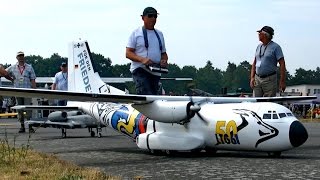 TRANSALL C-160 GIGANTIC SCALE RC AIRLINER MODEL FLIGHT WINDY DAY / RC Airshow Gatow 2015