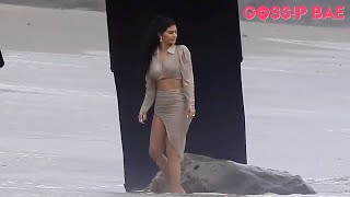 Kylie Jenner - backstage at a sexy beach photoshoot in Malibu!