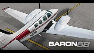 Beechcraft Baron B58 (Red Classic) by:  (Carenado).
