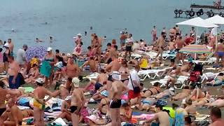 Крым, Судак, городской пляж. Пляжные будни, 23 июня 2017