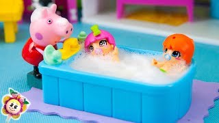 PEPPA PIG et la routine du soir des bébés PINYPON! Les bébés ne veulent que jouer et pas dormir!