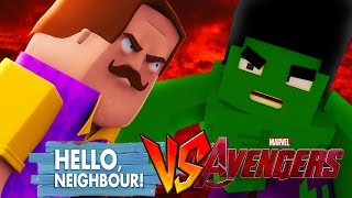 HELLO NEIGHBOUR VS THE AVENGERS - Minecraft Challenge