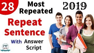 PTE Academic Repeat Sentence with Answer for PTE  Exam 2019 | PTE Repeated Question