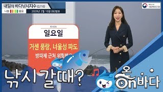 [바다낚시지수] 2020년 2월 16일 풍랑예비특보 발효, 바다낚시는 다음으로.. / 해양방송 On바다