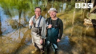 Paul Whitehouse teaches Bob Mortimer some fishing basics! - BBC