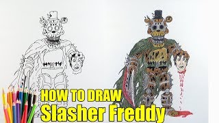 How to draw Slasher Freddy, FNAF, Как нарисовать Слэшер Фредди, ФНАФ