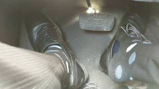 Driving And Unlacing My Well Worn Cole Haan Dress Shoes With Polka Dot Socks