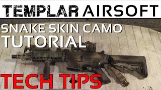 How To Spray Paint an Airsoft Gun in Snakeskin Camouflage.