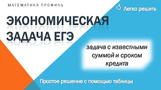 Как просто решить задачу на кредит ЕГЭ профиль
