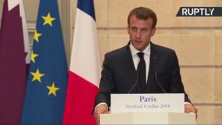 Emmanuel Macron s’entretient avec l’émir du Qatar à Paris