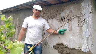 Как делается наброс штукатурки