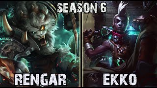 Best Rengar Korea vs Ekko TOP Ranked Challenger