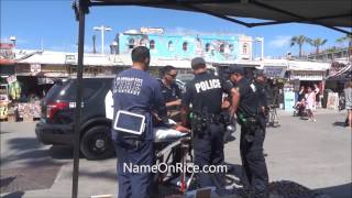 WOMAN HOGTIED BY LAPD VENICE BEACH CALIF JUNE  6, 2016