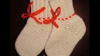 Носочки белые - 2 часть - Crochet Socks - вязание крючком