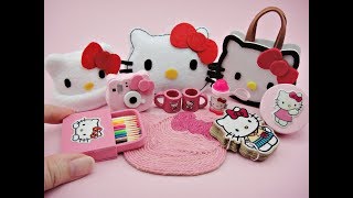 10 DIY Miniatures Hello Kitty Accessories - Bag, Pillow Cushion, Instax, Lunch Box, Hat, Rug etc