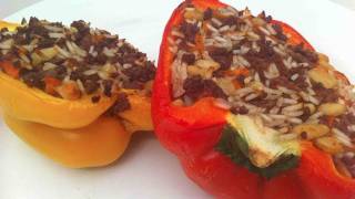 MEDITERRANEAN BEEF STUFFED PEPPERS