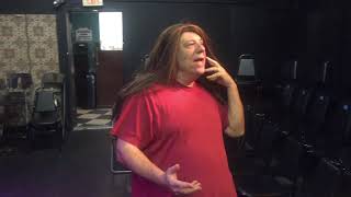 EDDIE Pepitone tests wigs for "In the End of Days"