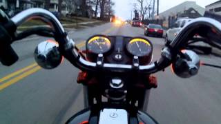 KZ440 LTD - Test ride with custom air box / filter setup.